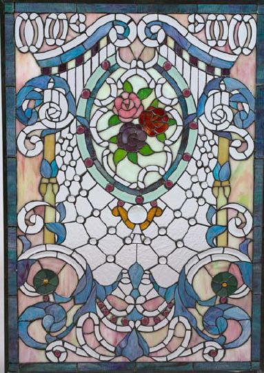 Large American Stained Glass Panel,