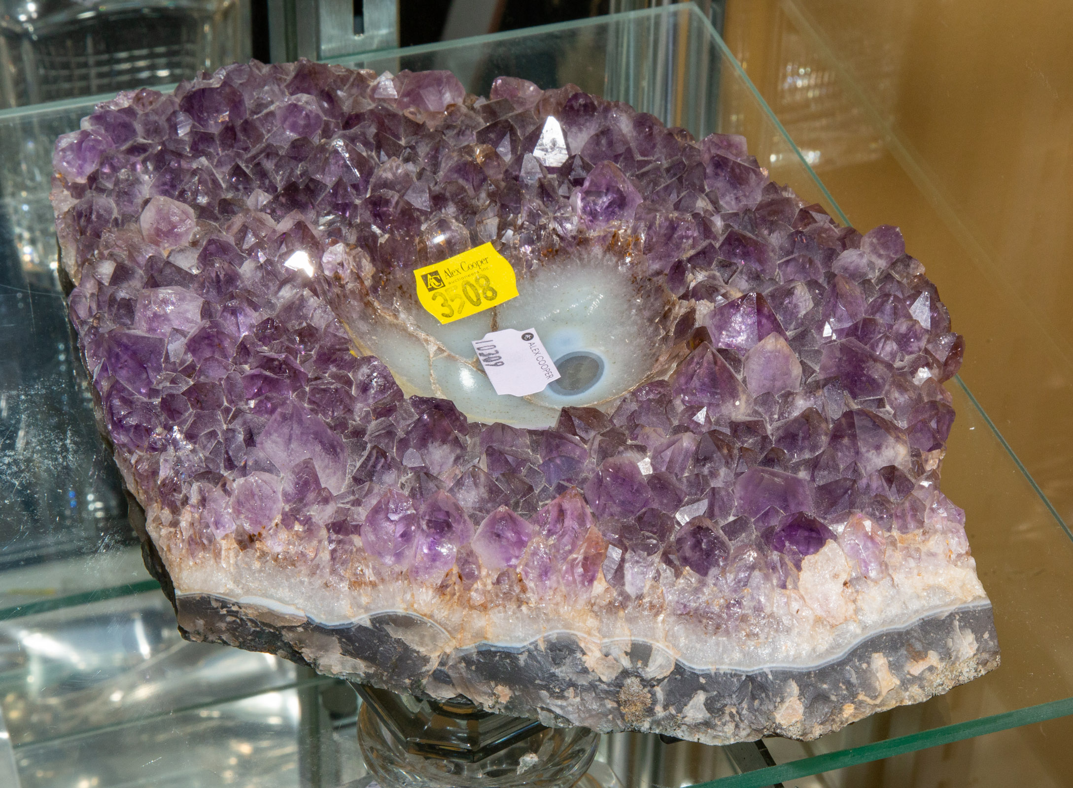 LARGE AMETHYST CRYSTAL DESK TRAY