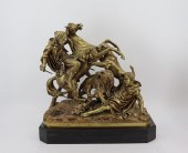 LARGE ANTIQUE BRONZE ARAB ON H