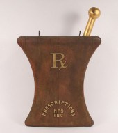 Large Antique carved Wooden Rx