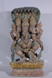 LARGE ANTIQUE CARVED/POLYCHROM