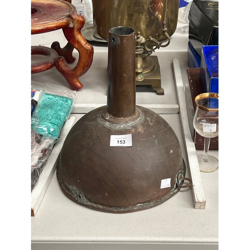 Large antique copper funnel used to