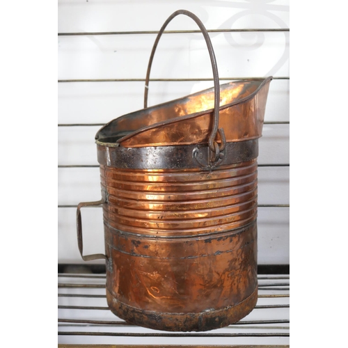 Large antique copper swing handle
