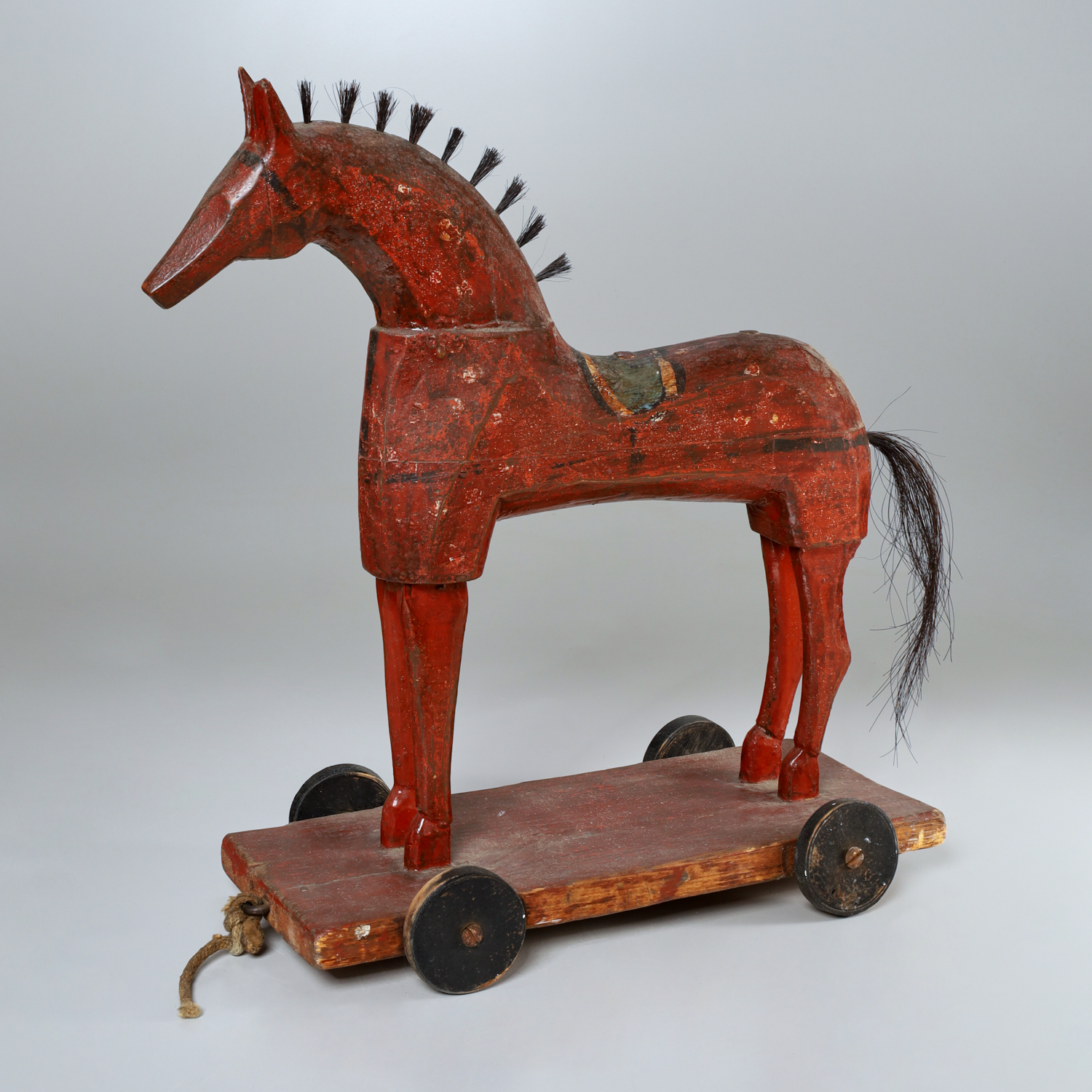 LARGE ANTIQUE FOLK ART PULL-TOY