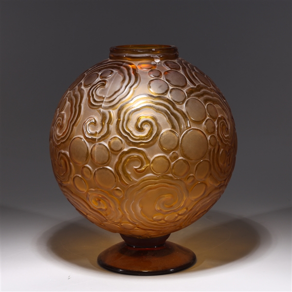 Large antique French amber glass