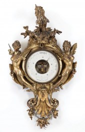 LARGE ANTIQUE GILT BAROMETERLa