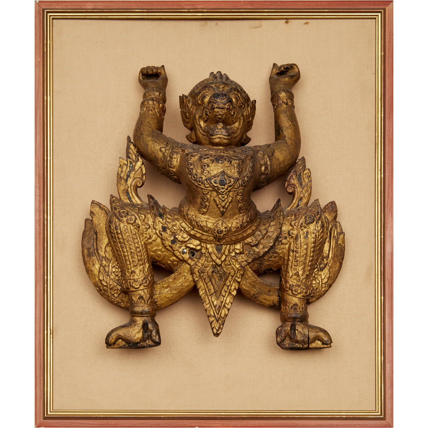 LARGE ANTIQUE GILTWOOD BUDDHIST