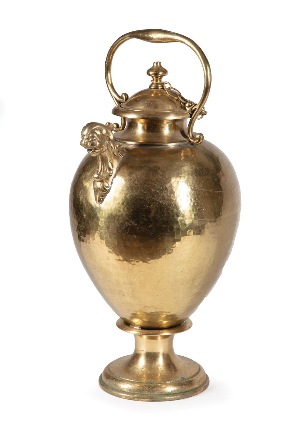 LARGE ANTIQUE HAMMERED BRASS