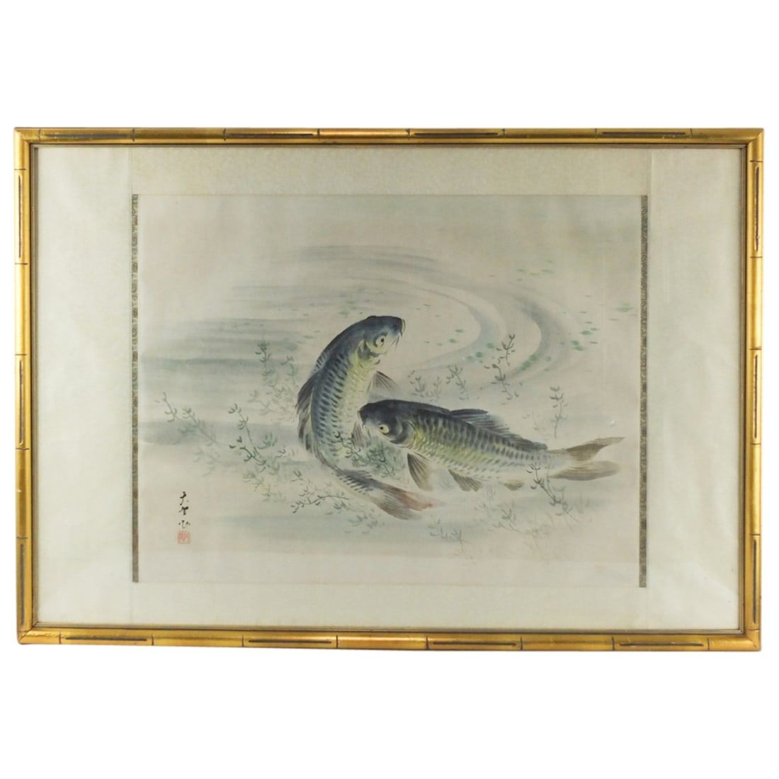 LARGE ANTIQUE JAPANESE WATERCOLOR