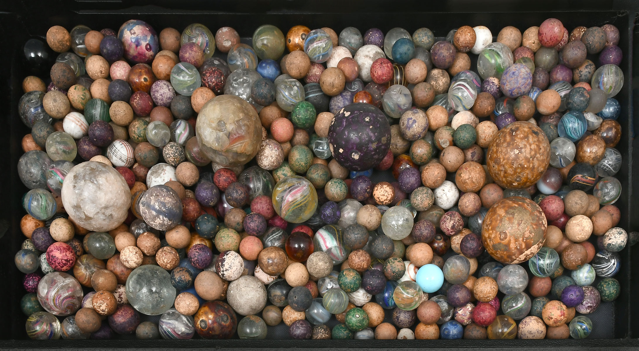 LARGE ANTIQUE MARBLE COLLECTION: