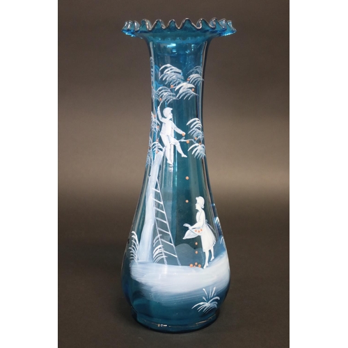 Large antique Mary Gregory blue