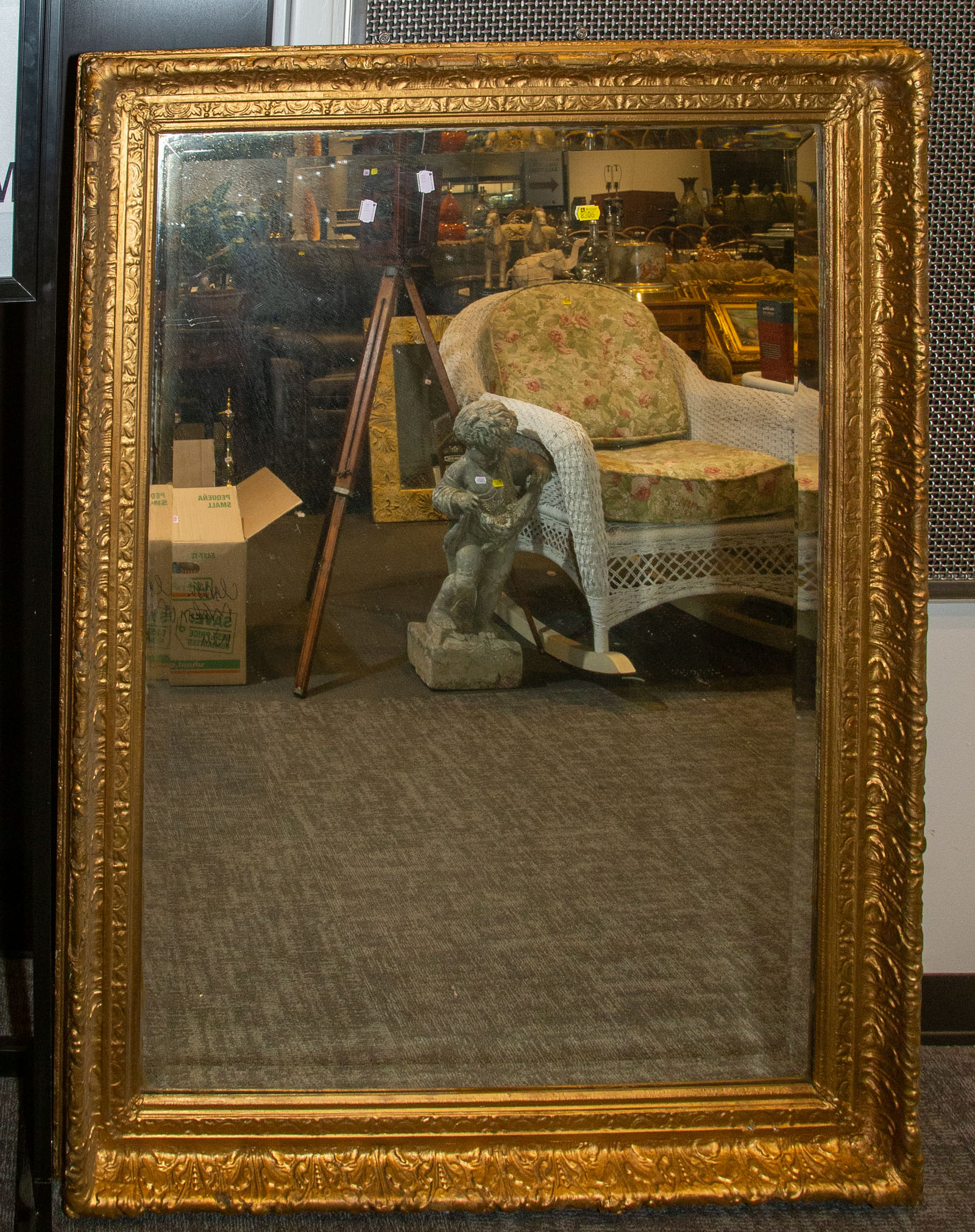 LARGE ANTIQUE MIRROR 19th
