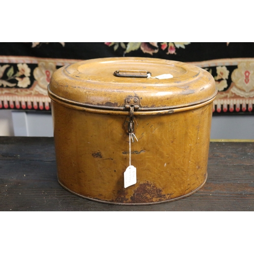 Large antique oval painted wood