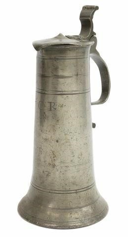 LARGE ANTIQUE PEWTER LIDDED