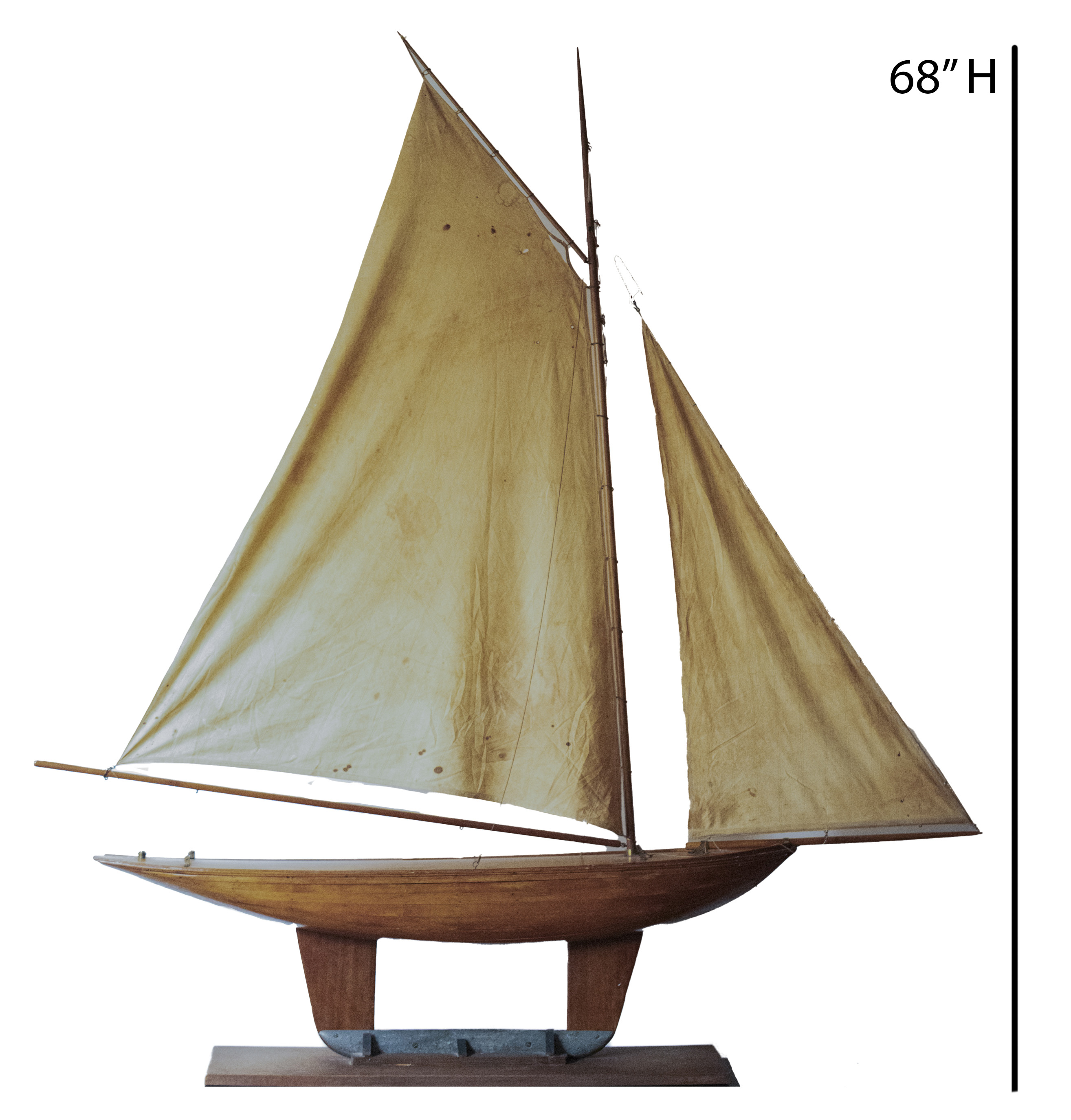 LARGE ANTIQUE PINE MODEL OF A