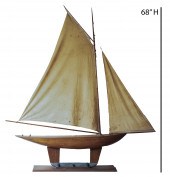 LARGE ANTIQUE PINE MODEL OF A