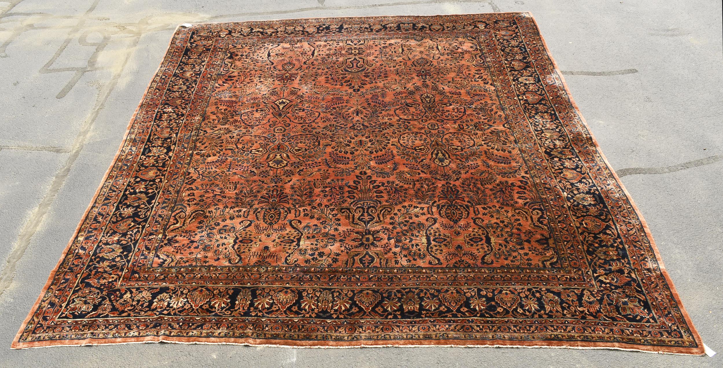 LARGE ANTIQUE SAROUK RUG. Large