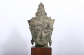 LARGE ANTIQUE THAI BRONZE BUDD