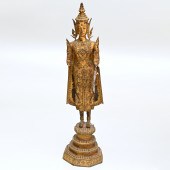 LARGE ANTIQUE THAI GILT BRONZE