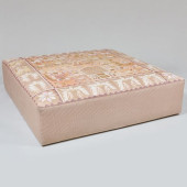LARGE APPLIQUED FABRIC OTTOMAN