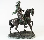 LARGE ARAB HORSEMAN BRONZE SCU
