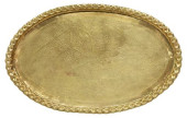 LARGE ARABESQUE REPOUSSE BRASS
