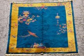 LARGE ART DECO FINELY HAND WOV