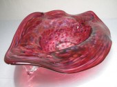 Large art glass center bowl. S