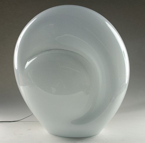 LARGE ART GLASS ONE LIGHT TABLE
