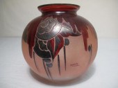 Large art glass vase with Art