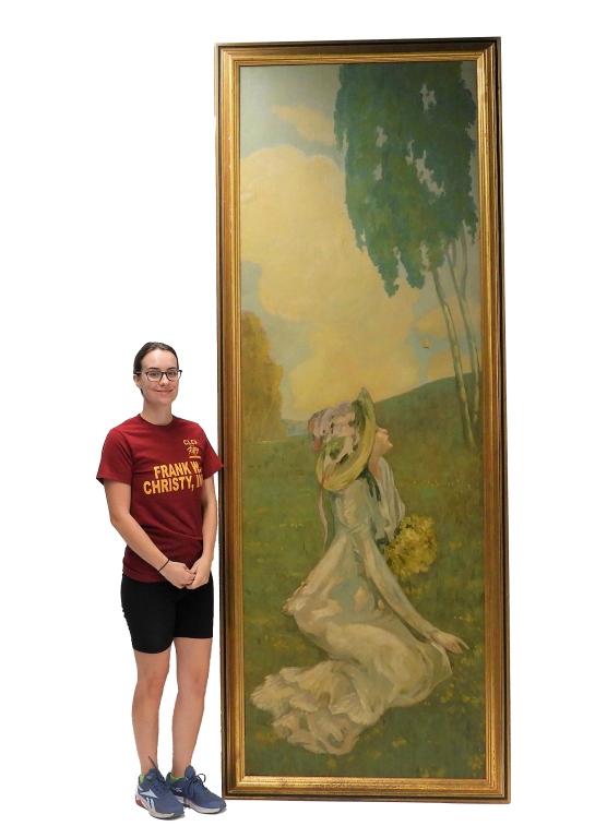 LARGE ART NOUVEAU WOMEN & BUTTERFLY
