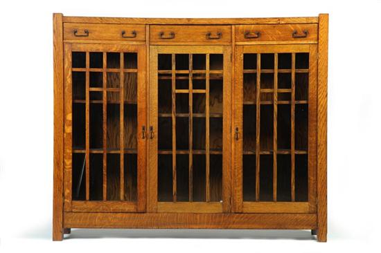 LARGE ARTS & CRAFTS BOOKCASE.