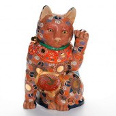 LARGE ASIAN BECKONING CAT SCUL