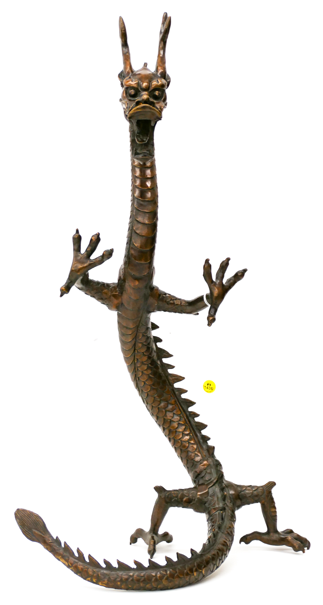 Large Asian Bronze Dragon Sculpture