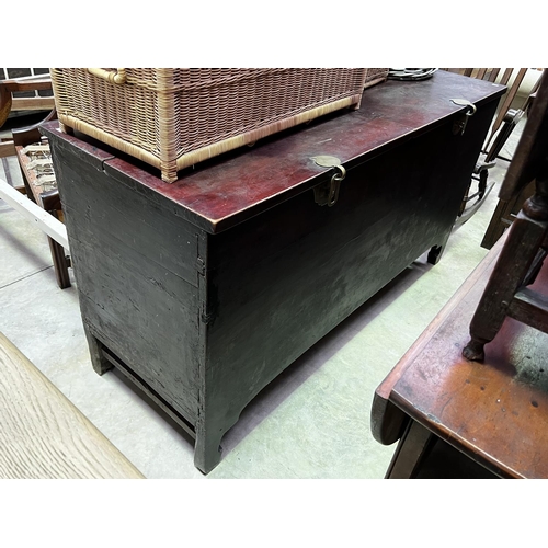 Large Asian red lacquered wood