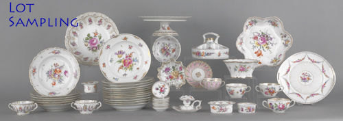 Large assembled Dresden porcelain