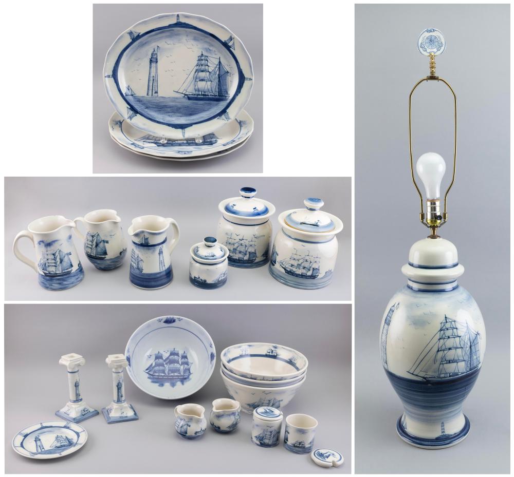 LARGE ASSEMBLED SET OF BLUE AND