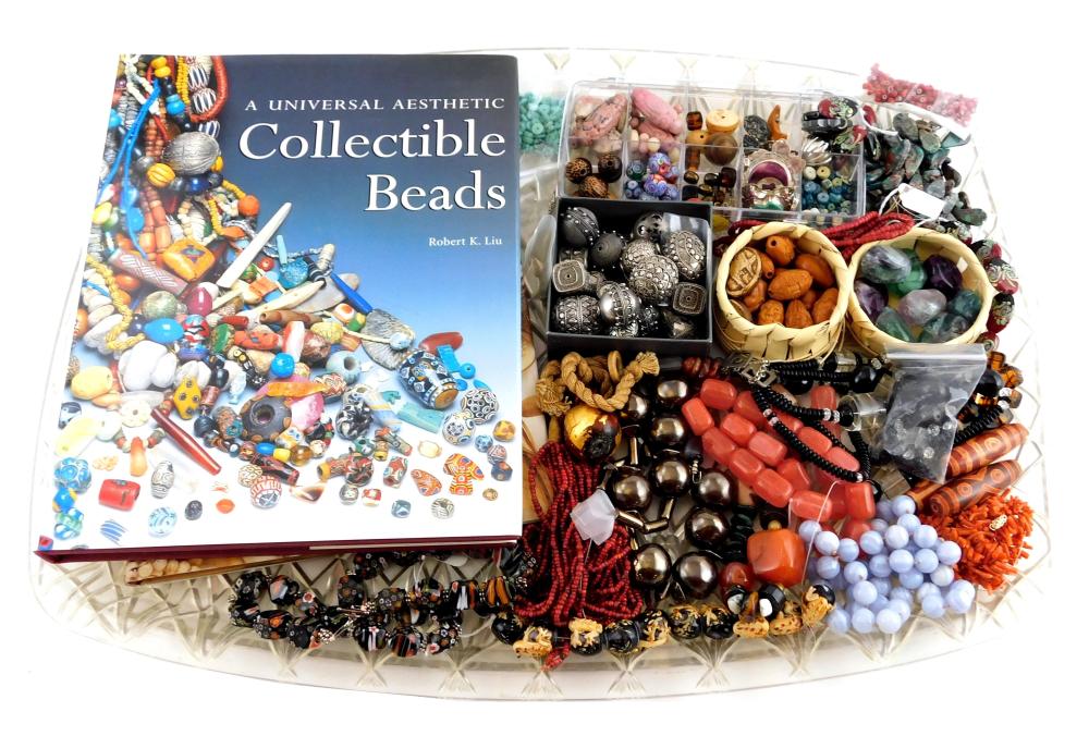 LARGE ASSORTMENT OF BEADS AND TWO