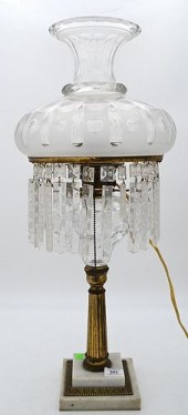LARGE ASTRO LAMP, HAVING ETCHE