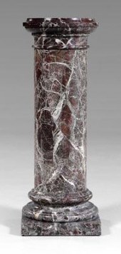 Large aubergine marble pedesta