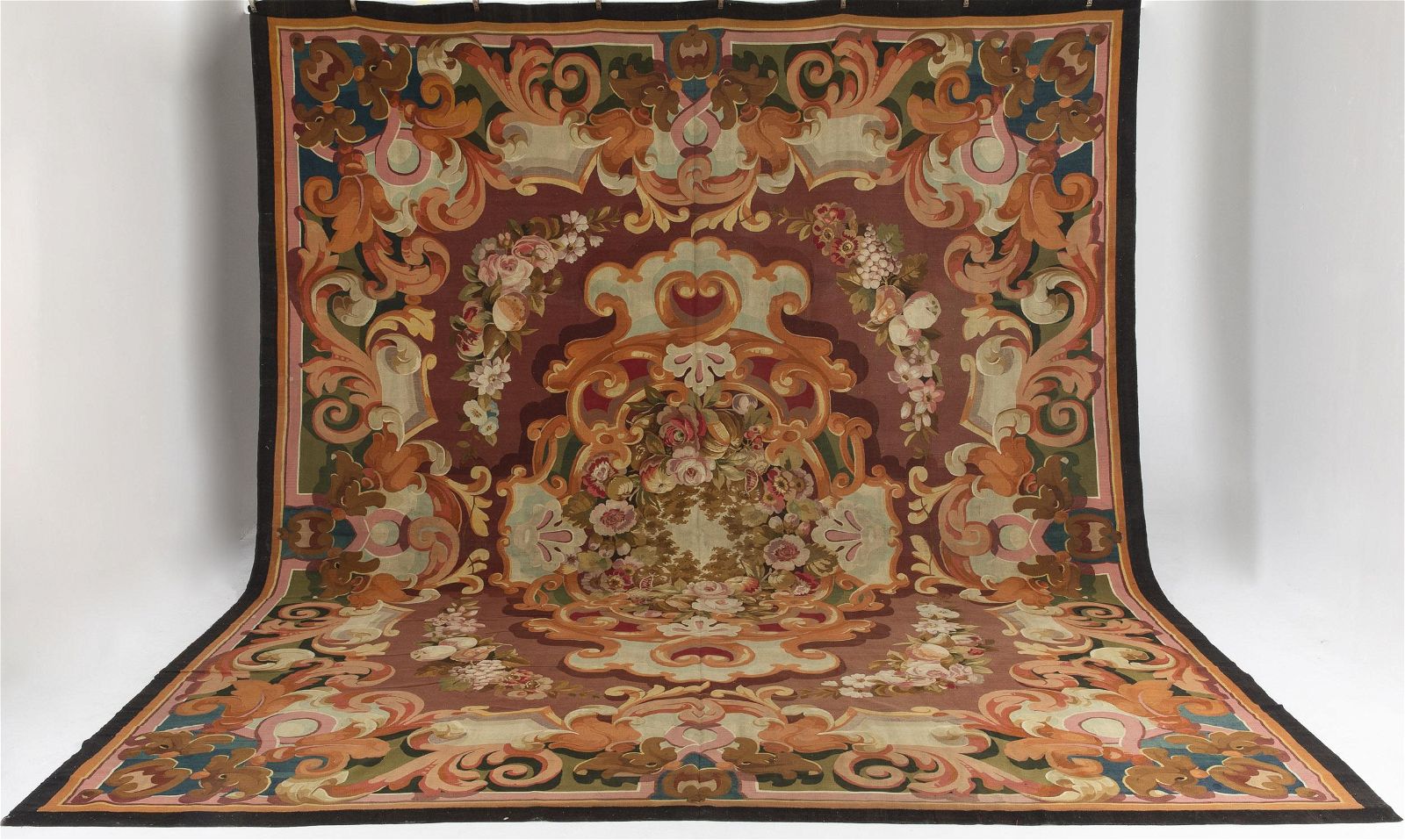 LARGE AUBUSSON CARPETLarge Red