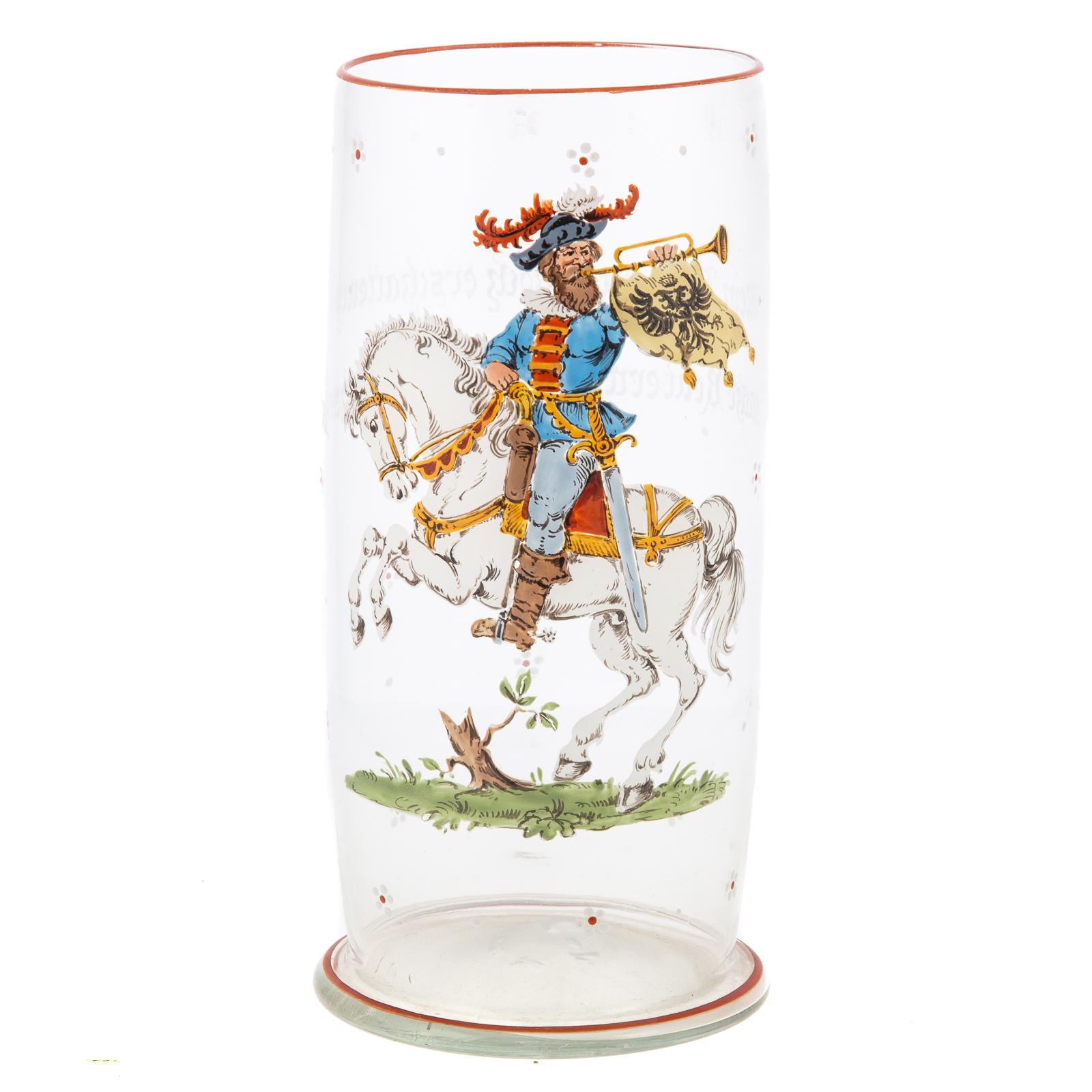 LARGE AUSTRIAN ENAMELED DRINKING