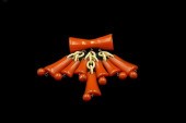 LARGE BAKELITE PIN W/ 7 BELLS