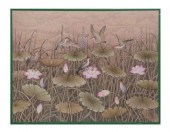 LARGE BALINESE PAINTING BIRDS