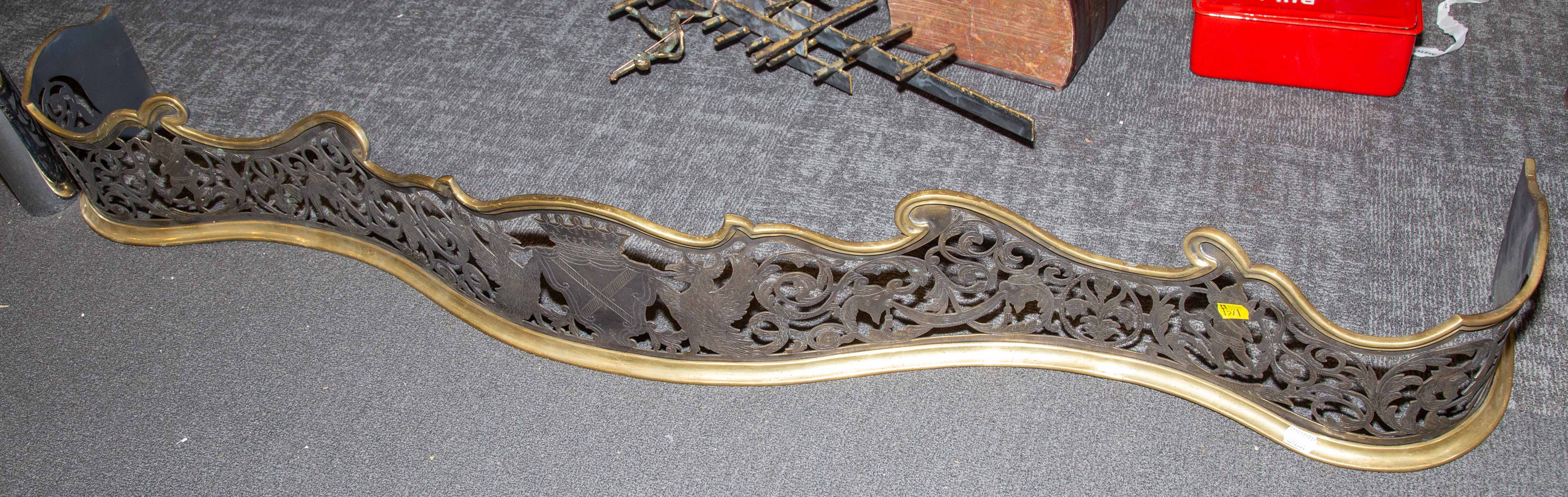 LARGE BARONIAL STYLE BRASS FIRE