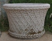 LARGE BASKET-FORM CAST STONE P