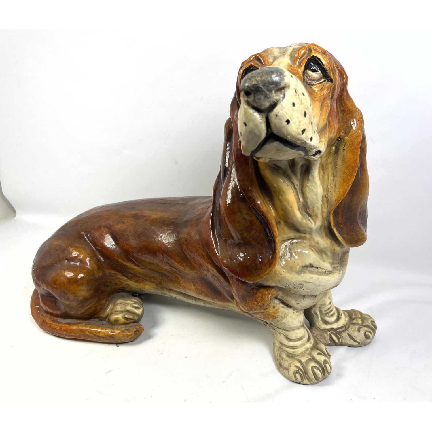 Large basset hound figure statue.