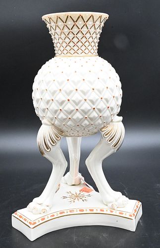 LARGE BELLEEK AMPHORA VASE, ON