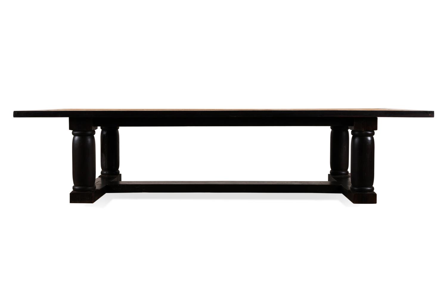 LARGE BENCH-MADE TWO-TONE WOODEN