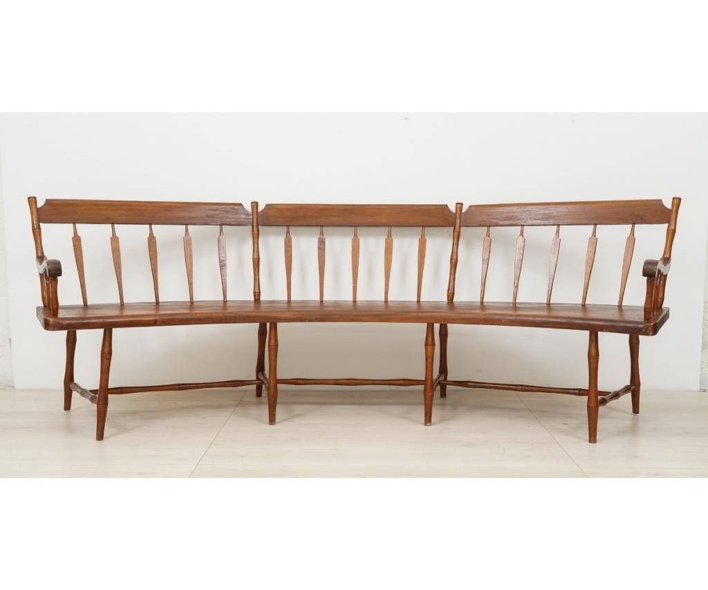 Large benchmade arrow back settee